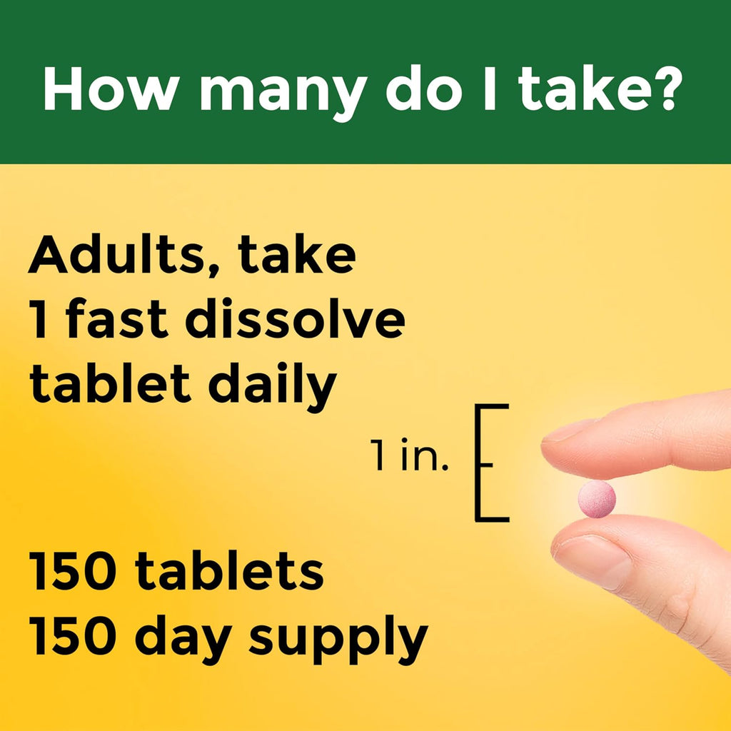 Nature Made Vitamina B12 1000 mcg, Comprimidos Sublinguales de Disolución Rápida, 150 Comprimidos
