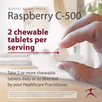 BIOSPEC NUTRITIONALS Raspberry C-500 – 500 mg de Vitamina C Masticable con Vitamina A y Bioflavonoides Cítricos