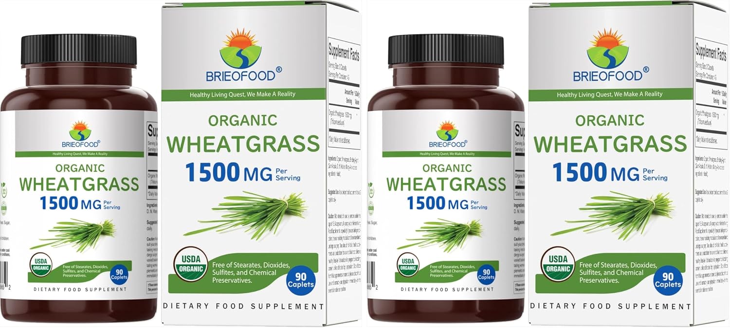 Hierba de Trigo Ecológica 1500mg, 45 Raciones, 90 Comprimidos Vegetarianos