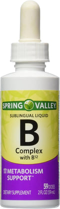 Spring Valley - Complejo B Sublingual Líquido con Vitamina B12, 59 ml