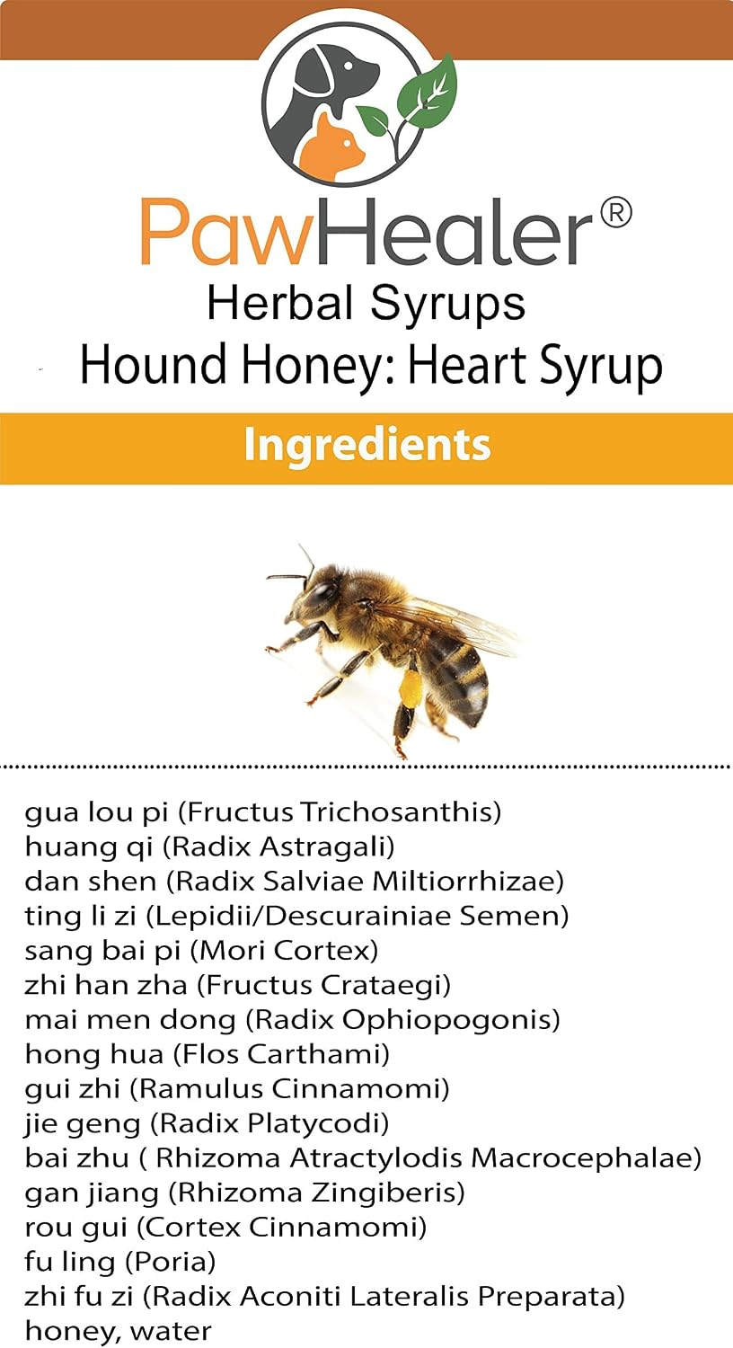 Hound Honey Jarabe Cardíaco 2PAK - Suplemento Herbario Líquido para Perros con Tos Cardíaca - 148 ml (2 unidades, total 296 ml)