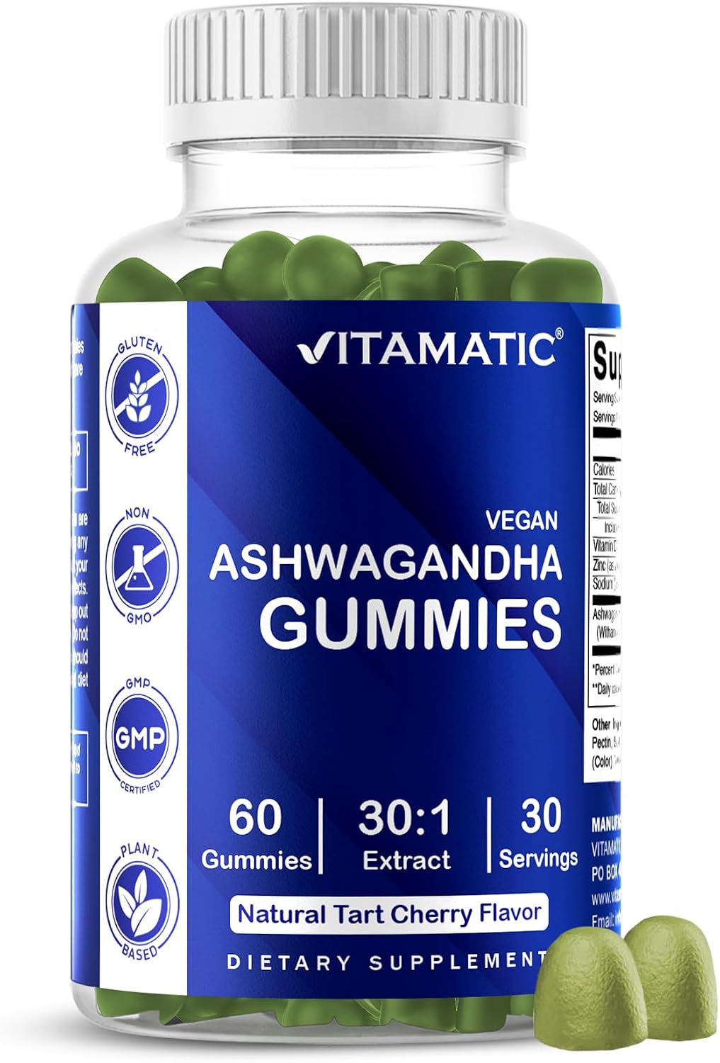 Vitamatic Ashwagandha 30:1 Extract 50 mg – Gominolas Veganas con Withanólidos – 60 Unidades