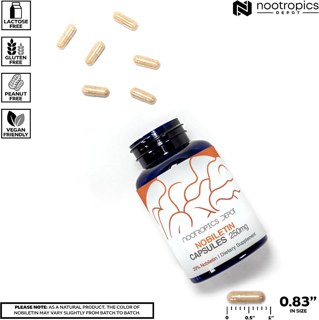 Nootropics Depot Nobiletin Cápsulas | 250mg | 30 Cápsulas | Extracto 20% | Citrus aurantium