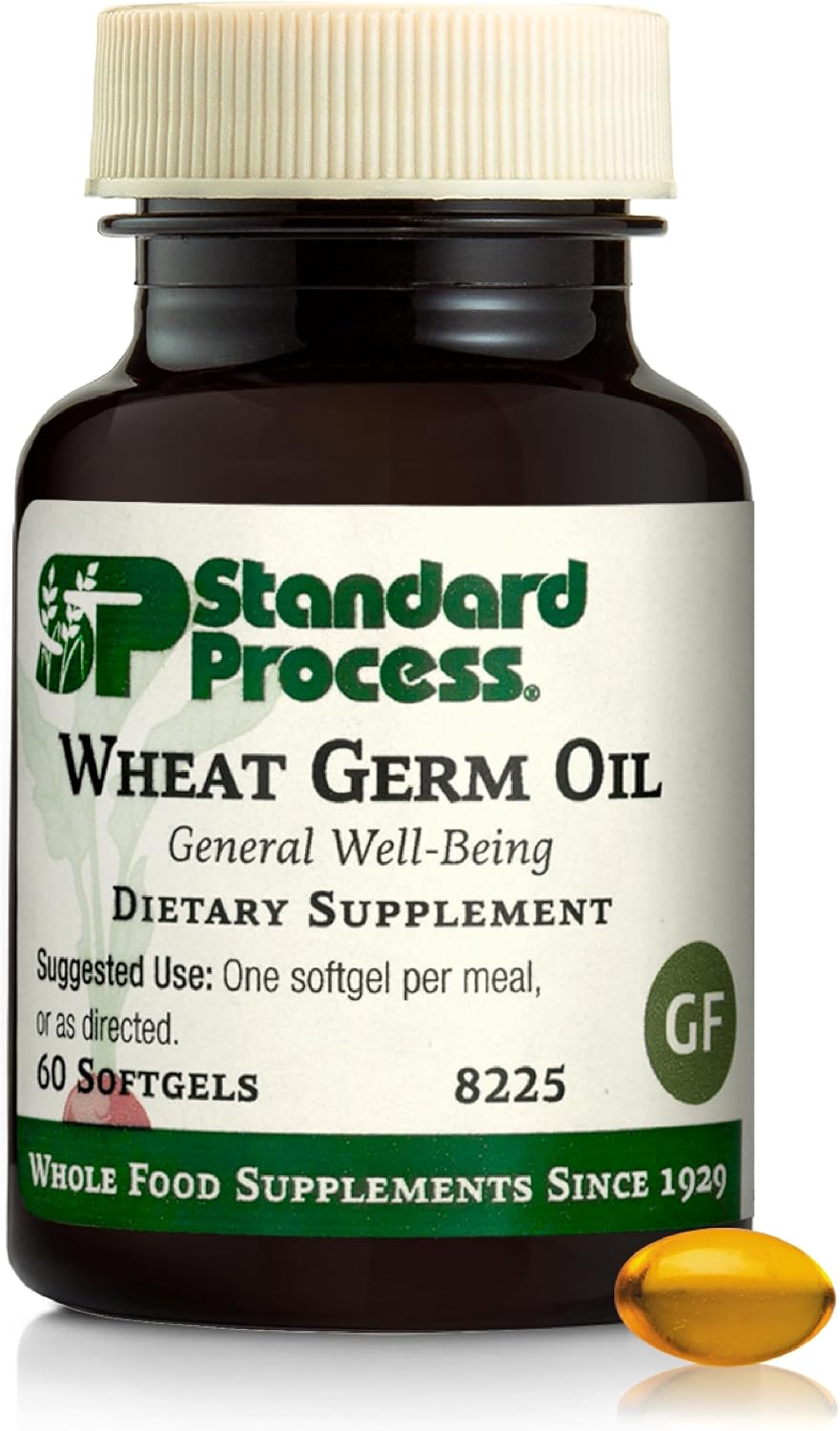 Standard Process Aceite de Germen de Trigo Fortificado - Vitamina E Natural 33.4 mg - 80 Cápsulas