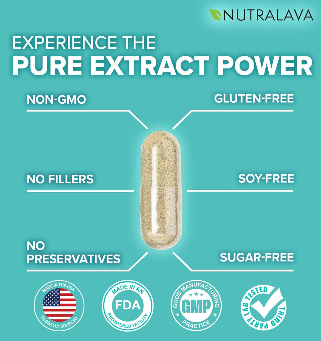 NUTRALAVA Sea Moss Capsules - Irish Sea Moss, Black Seed Oil, Ashwagandha - 60 Cápsulas