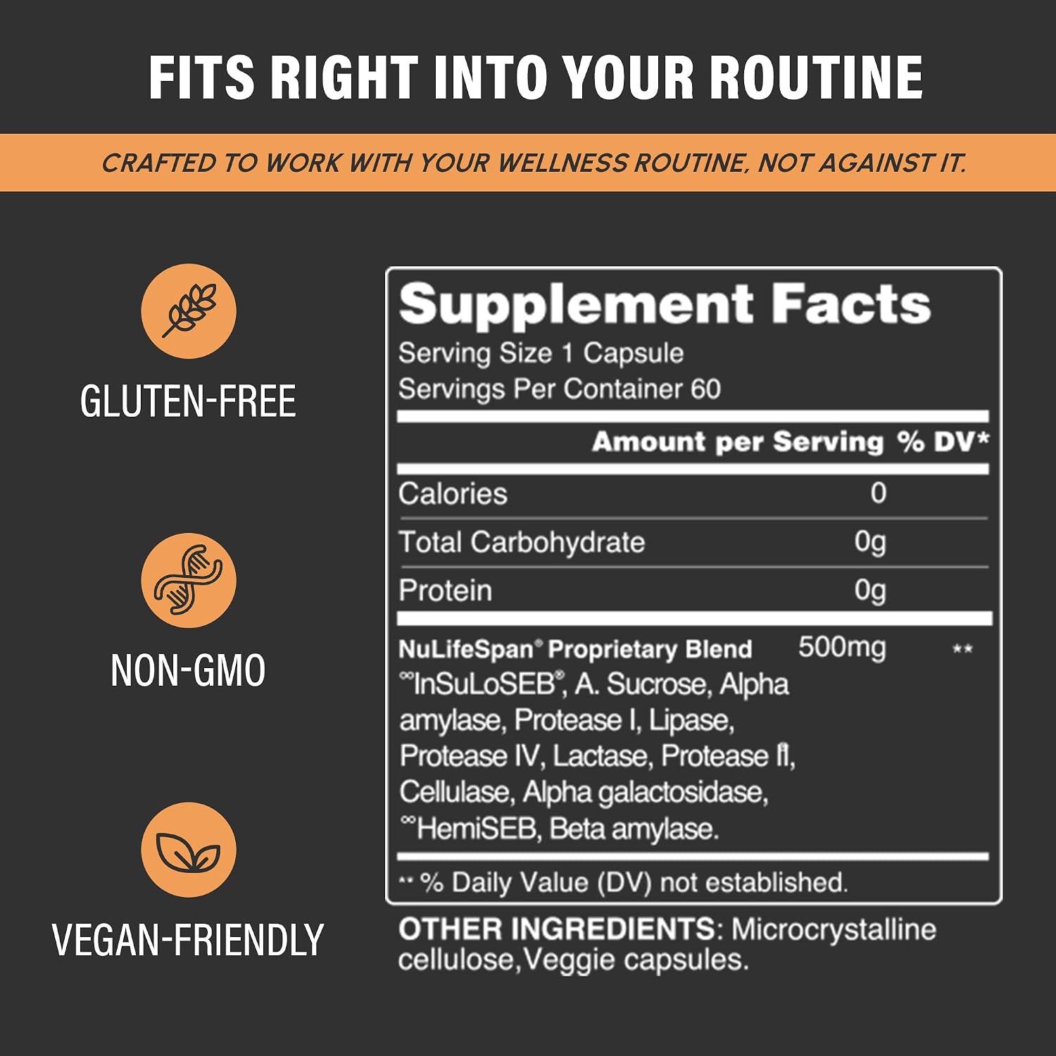 InSuLo, Complemento para Metabolismo, Energía y Concentración, Vegano, Sin Gluten, No-GMO, 60 Cápsulas