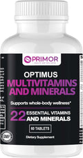 OPTIMUS WEIGHT Multivitamínico y Minerales 22 Nutrientes Esenciales, 1 Comprimido al Día, 60 Comprimidos