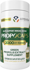 APIS VIDA PropoCaps 2000 - Cápsulas de Extracto de Propóleo Verde Microencapsulado - 20mg de Compuestos Fenólicos por Cápsula - Rico en Flavonoides - Sin Gluten - 120 Cápsulas