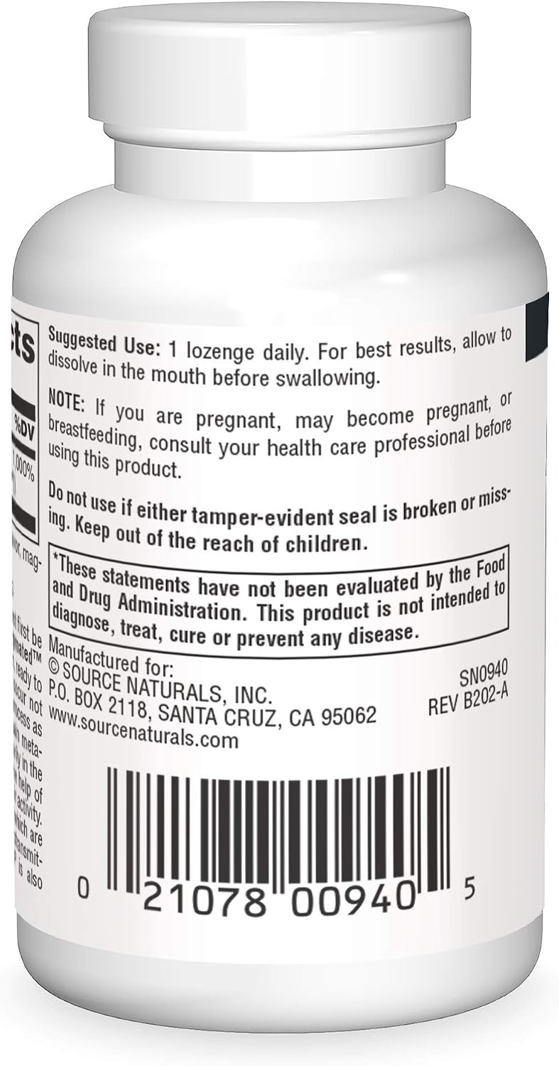 Source Naturals Coenzymated B-6 25mg – Vitamina B6 Activa (Piridoxal-5-Fosfato) – 30 Comprimidos Sublinguales
