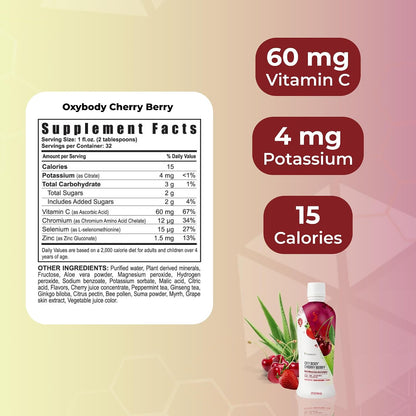 Youngevity Oxybody Cherry Berry - Bebida de – Vitamina C: Contribuye al funcionamiento normal del sistema – Image 3