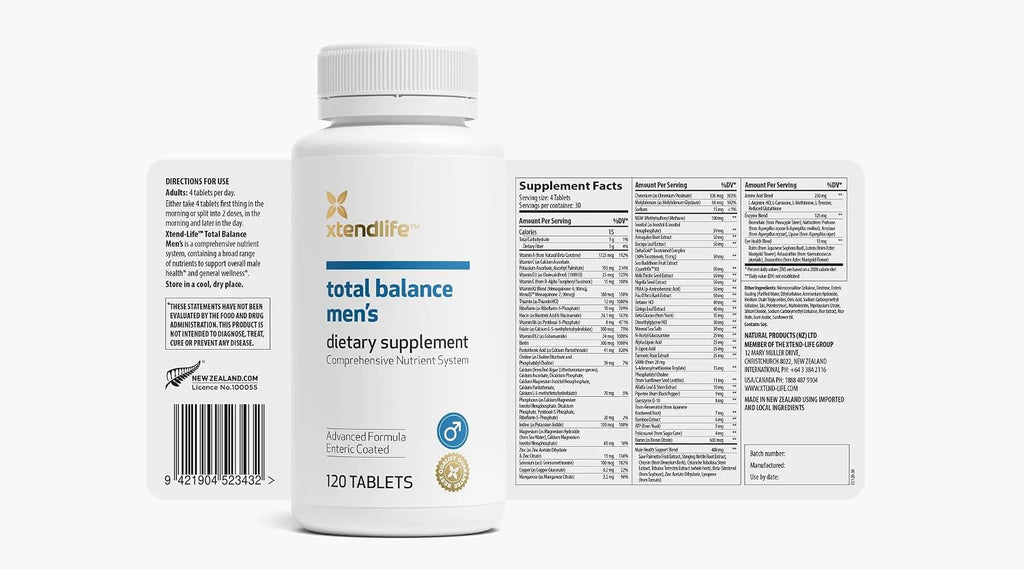 Xtendlife Total Balance Men's Multivitamin - Complejo Multivitamínico para Hombres