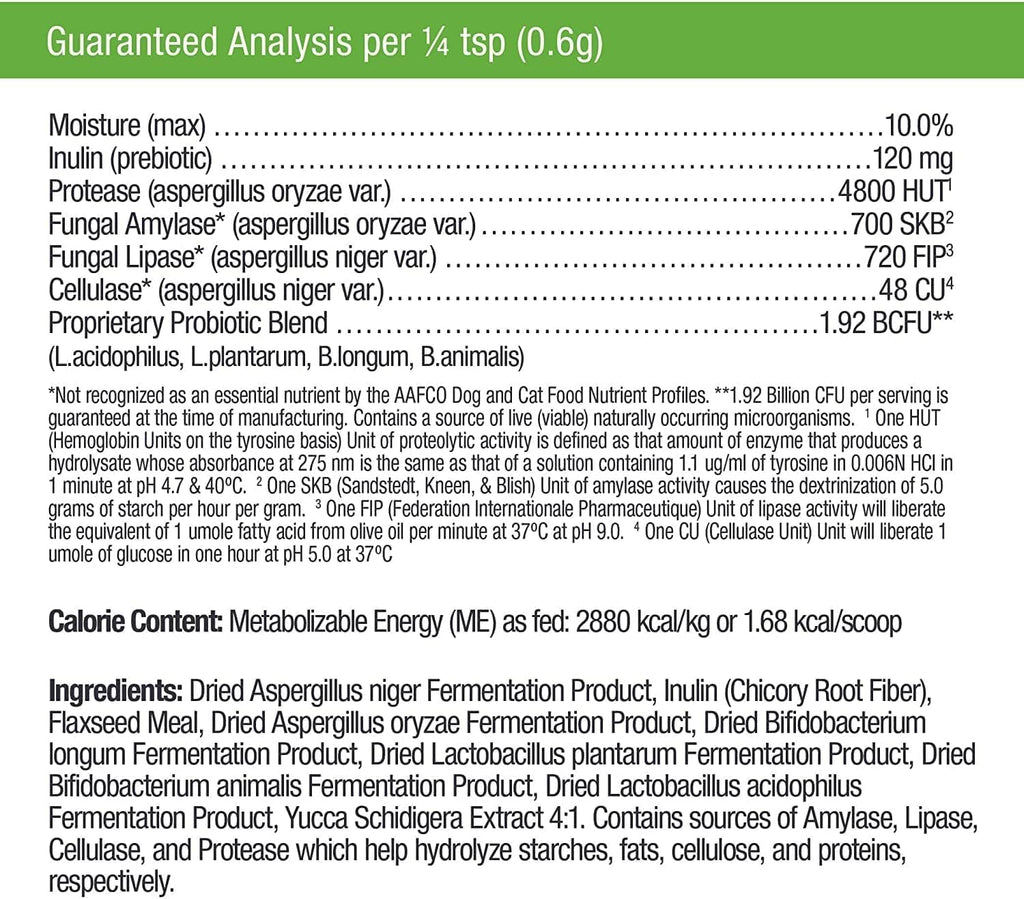 Only Natural Pet Complete Gut Health Complex - Probióticos y Enzimas Digestivas para Perros y Gatos - 99g (Pack de 2)