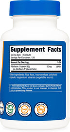 Nutricost R-5-P (Riboflavina-5-Fosfato) Vitamina B2, 50 mg, 120 Cápsulas - Vegano, Sin OGM