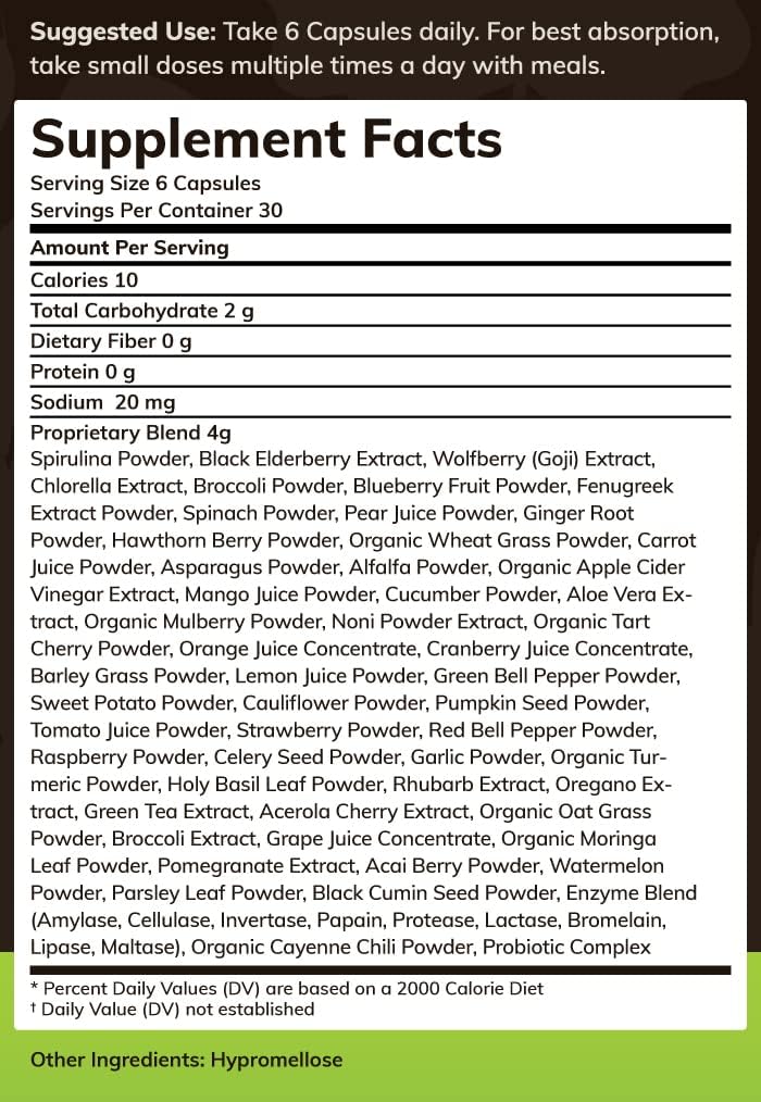 Texas SuperFood - Original Superfood Capsules, Red and Green, 180 Count