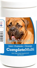 Healthy Breeds Bullmastiff Multivitamínico Todo en Uno Masticable Suave 120 Unidades