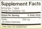 Nature's Way Choline, 500 mg per Serving, 100 Tablets (2-Pack)