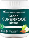 Mountain Meadow Herbs Green Superfood Blend – Mezcla de Superalimentos Verdes con Espirulina, Chlorella, Probióticos y Enzimas Digestivas – 30 porciones