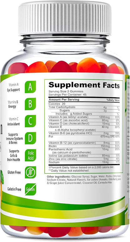 Greenfield Nutritions Gominolas Multivitamínicas Halal para Adultos - Sin Gelatina con Vitamina D3, B6, B12, Zinc y C - 90 – Image 3