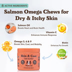 Natural Dog Company – Complemento de Aceite de Salmón Omega 3 para Perros, Piel y Pelaje, 90 masticables