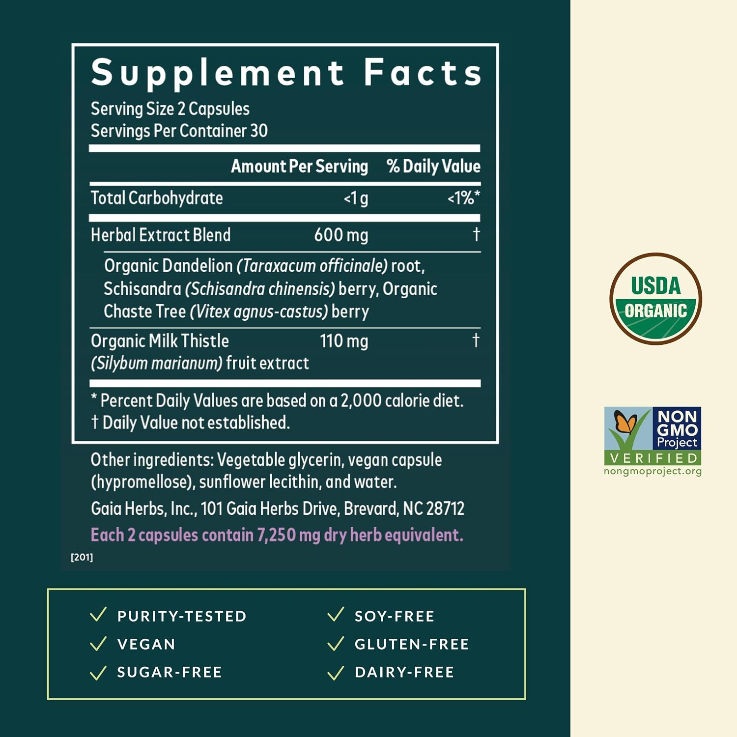 Gaia Herbs Period Cycle Support - Apoyo al Ciclo Menstrual con Vitex y Schisandra - 60 Cápsulas Veganas