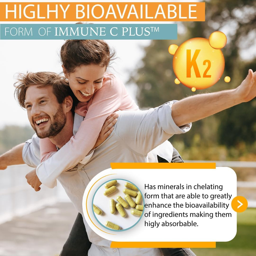 Kappa Nutrition Immune C Plus - Complejo de 14 ingredientes con Quercetina, Vitamina C, Zinc, Vitamina D3, Selenio, Cobre y más (90 cápsulas)