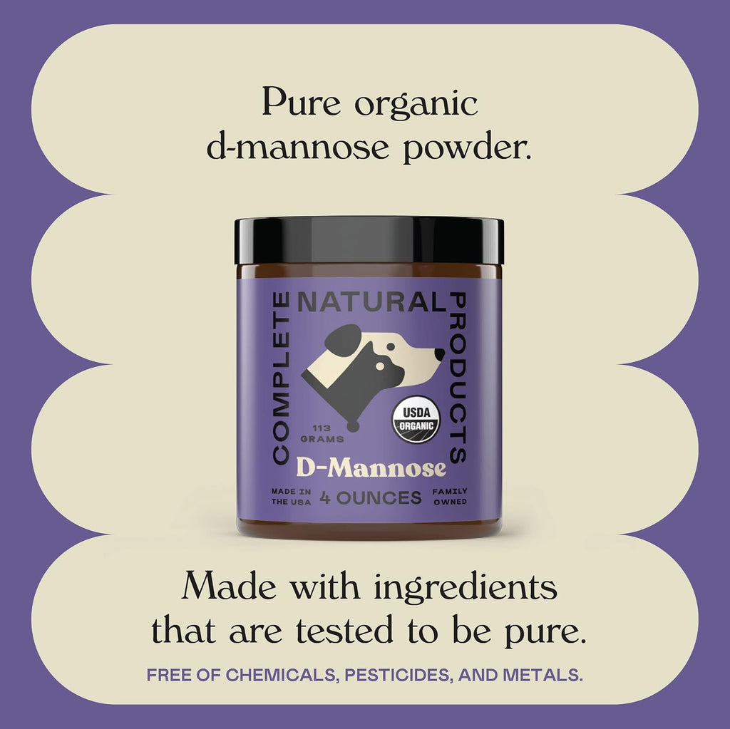 CNP Organic D'Mannose Powder for Pets 4oz - Polvo de D-Mannosa Orgánica para Perros y Gatos