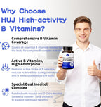 HUJ High-Activity B Vitamins - Complejo de 8 Vitaminas B con Inositol y D-Chiro Inositol - 60 Cápsulas