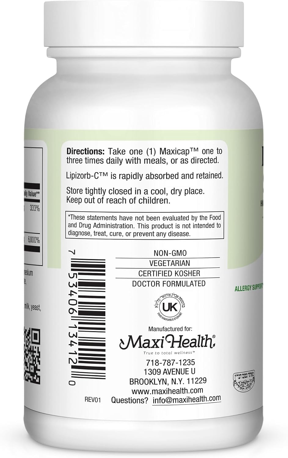 Maxi Health Pantomax Supreme – 120 Cápsulas con Vitamina C Lipizorb-C y Ácido Pantoténico