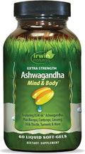 Irwin Naturals Extra Strength Ashwagandha Mind & Body Support – 60 Soft-Gels Líquidos