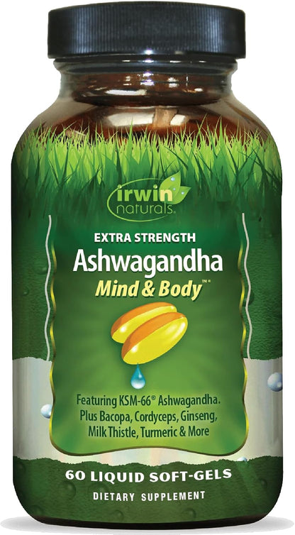Irwin Naturals Extra Strength Ashwagandha – Apoyar la respuesta del cuerpo al estrés – Ayuda a mantener una – Image 1