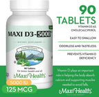 Maxi Health Vitamina D3 5000 UI (125 mcg) - 90 Comprimidos
