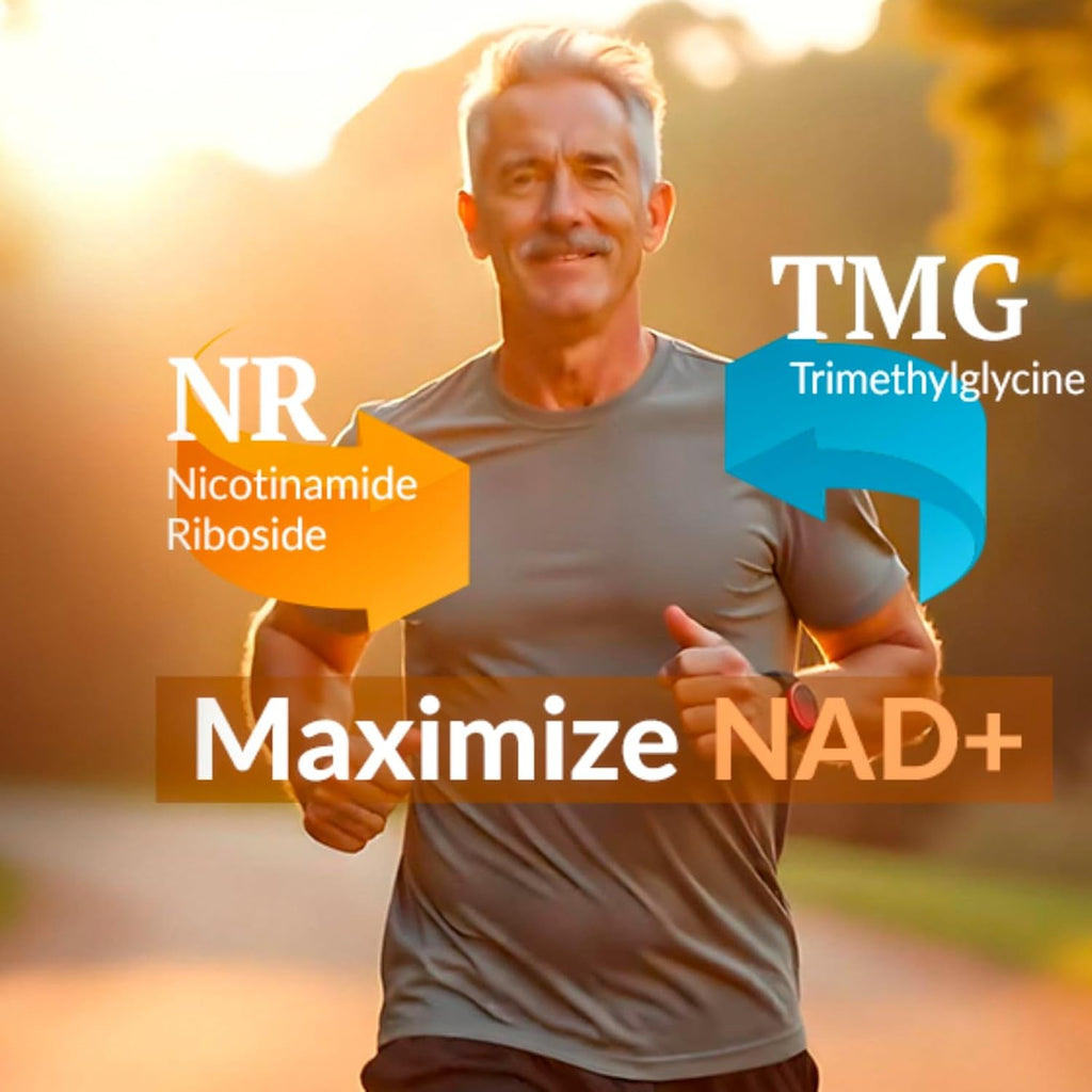 OPTINOURISH NAD+ Optimal - Suplemento NAD con NR 500mg, Pterostilbeno y Más - 90 Cápsulas