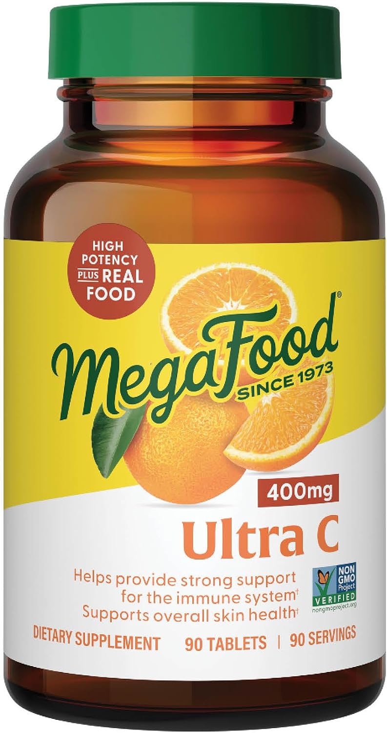 MegaFood Ultra C 400 mg - 60 Tablets - Vegan Vitamin C with Real Foods