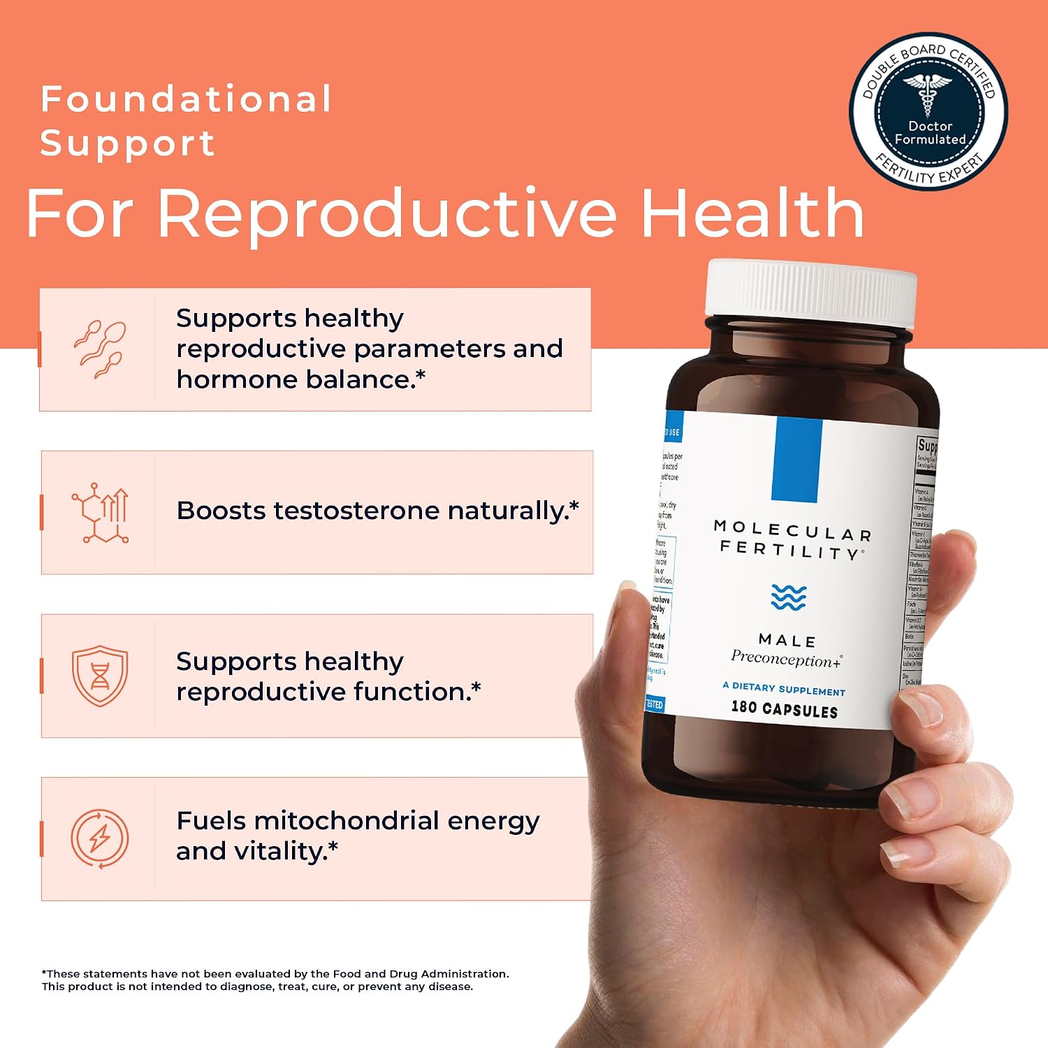 Molecular Fertility Male Preconception+ Suplemento de Fertilidad Masculina