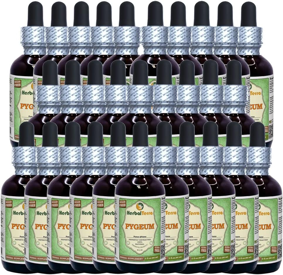 African Cherry Pygeum (Prunus Africana) Glicerita, Extracto Líquido Sin Alcohol, 30 x 60 ml