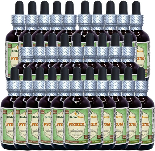 African Cherry Pygeum (Prunus Africana) Glicerita, Extracto Líquido Sin Alcohol, 30 x 60 ml