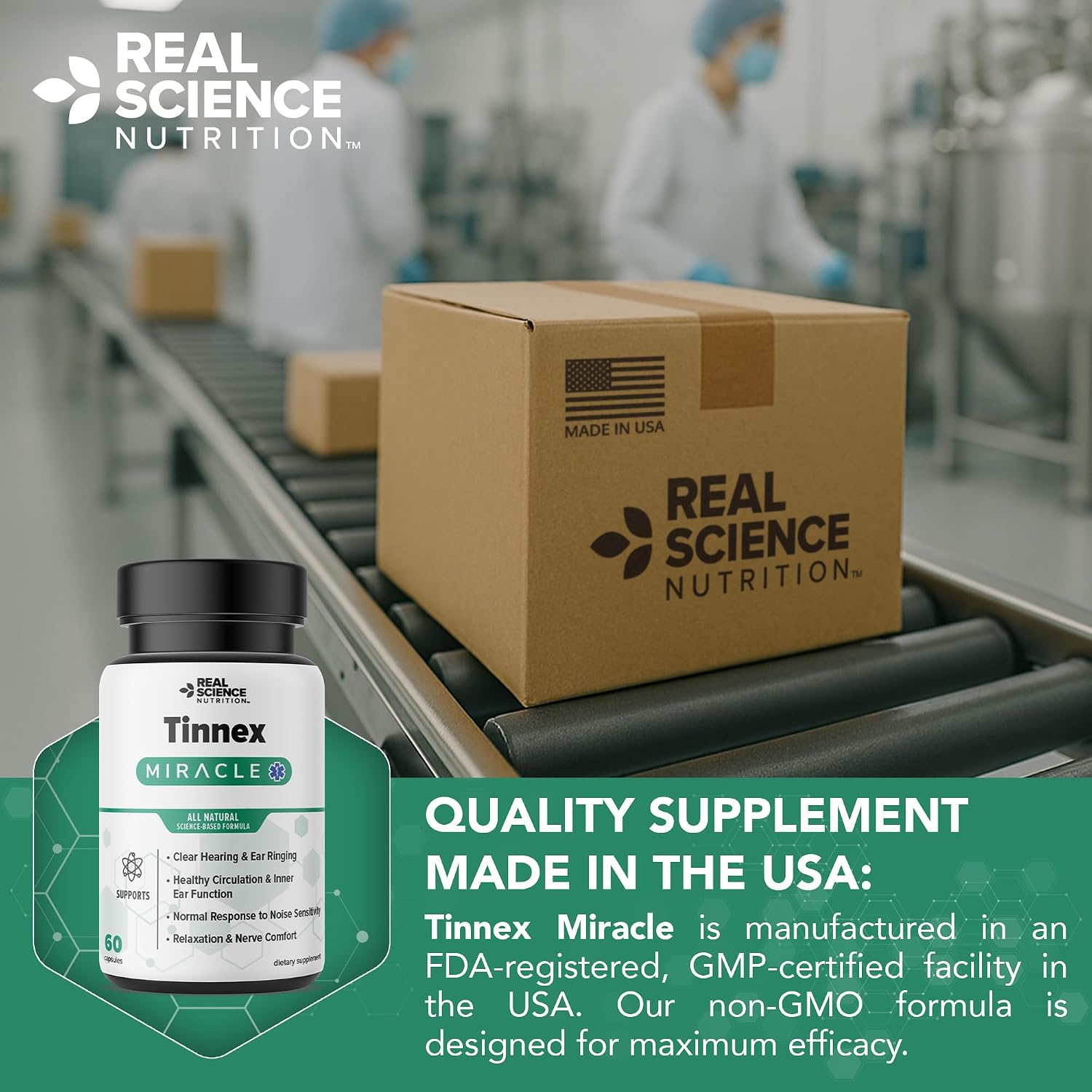 Tinnex Miracle - Complemento Alimenticio para el Apoyo Auditivo con Vitaminas B, C, K y Óxido Nítrico