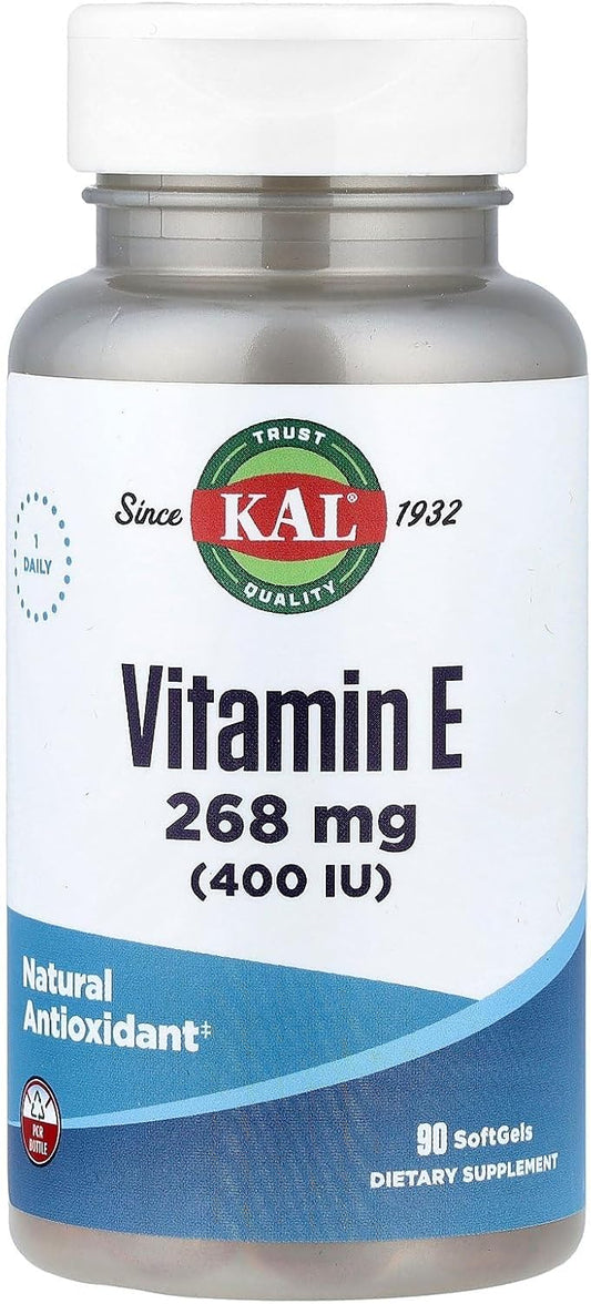 KAL Vitamina E 400 UI (268 mg) - 90 Cápsulas Blandas