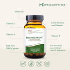 MD Prescriptives - Essential Multi (Liberación Retardada) - Complejo Multivitamínico y Mineral para Apoyo Hormonal - 60 Cápsulas