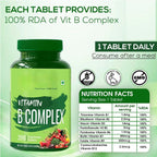 Complejo B 100% CDR - 200 Comprimidos - Suplemento de Vitaminas B1, B2, B3, B5, B6, B7, B9, B12