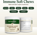 Real Mushroom Immune Pet Chews – Masticables de hongos para perros y gatos (60 uds)