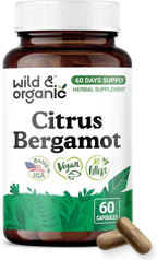 Wild & Organic Cápsulas de Bergamota Cítrica - Apoyo Antioxidante - 60 Cápsulas