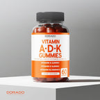 ADK Gummies Vitamina D3 K2 (60 Gominolas Sin Azúcar) - 10000 UI / 5000 UI - Sabor Frambuesa - Vegano - No GMO
