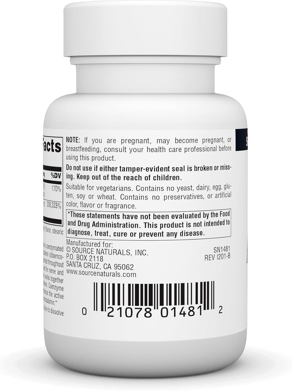 Source Naturals Complejo B12 Avanzado 5 mg – 60 Pastillas