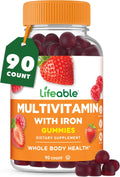 Lifeable Multivitamínico con Hierro para Adultos – 13 Vitaminas y Minerales Esenciales – 90 Gomitas