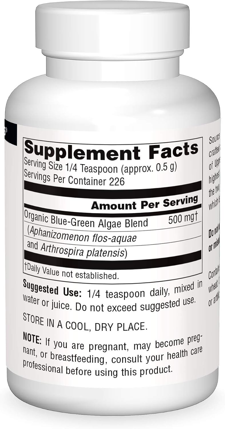 Source Naturals Blue-Green Algae, from Klamath Lake - 113 g en polvo