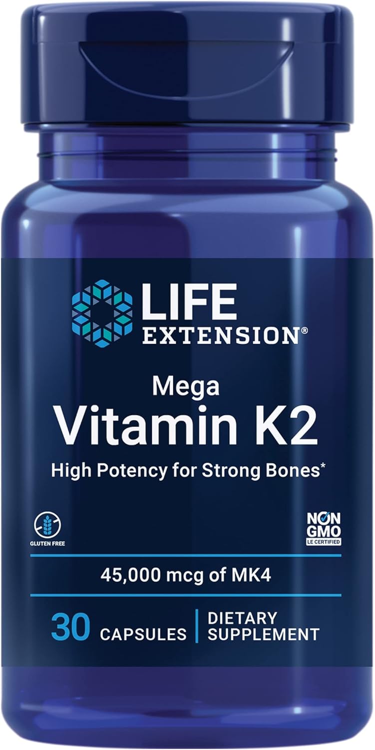 Life Extension Mega Vitamina K2 - 45 mg, 30 Cápsulas