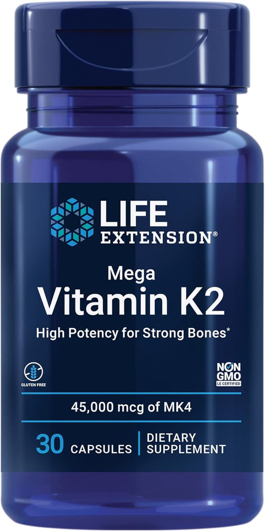 Life Extension Mega Vitamina K2 - 45 mg, 30 Cápsulas