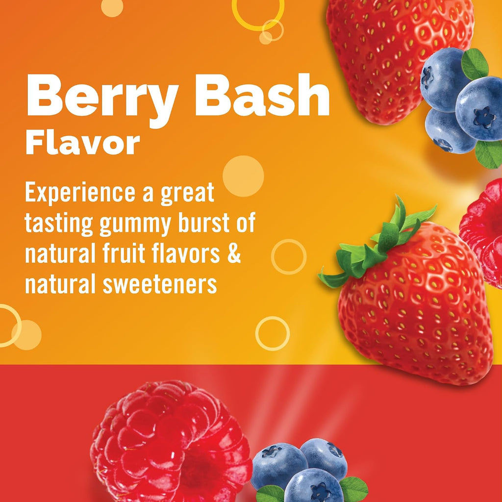 Emergen-C Kidz Gomitas de Apoyo Inmunitario con Vitamina C y B, Sabor Berry Bash, 44 uds