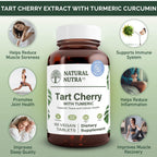 Natural Nutra Tart Cherry Extract with Turmeric, 60 Tablets (Vegan, Gluten-Free)
